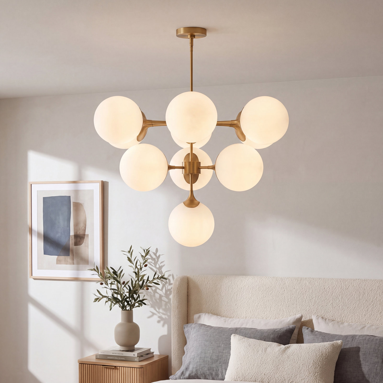 Nedra 10 - Light Chandelier, Aged Gold