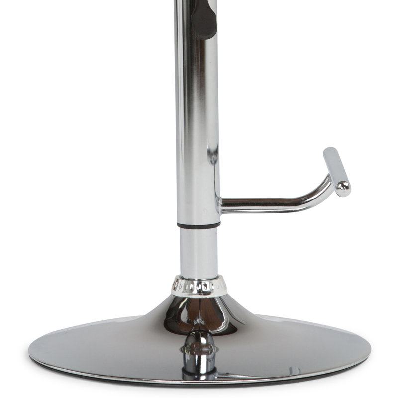 Tabouret de bar moderne pivotant rembourré Marana, Similicuir végétalien - blanc