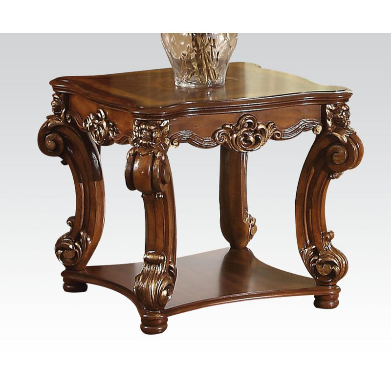 Table de bout rectangulaire avec rangement Cabildo, H 26,5 po x l 31,5 po x P 31,5 po, Cerisier