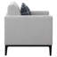 Chaise à dossier coussiné gris clair