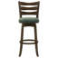 Fauteuil pivotant Mona, tissu vert forêt, finition cerisier foncé-100560979