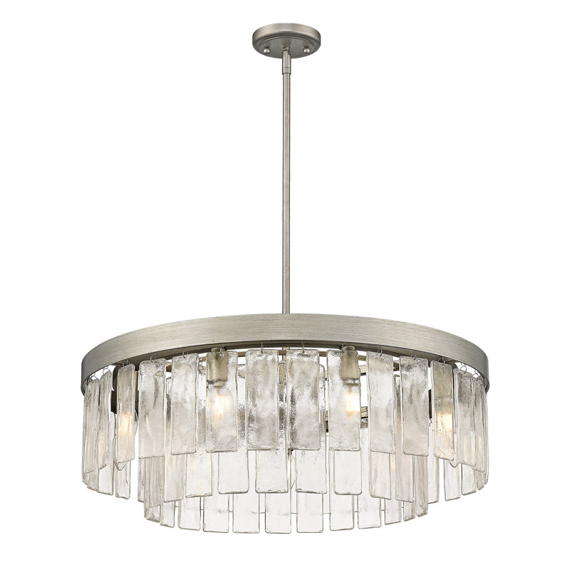 Lustre 9 lumières Golden Lighting Ciara en argent péruvien
