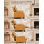 Fauteuil inclinable ergonomique en cuir véritable, dossier haut, pieds en bois massif, fini riveté, facile à nettoyer et à monter, coussin épais, idéal pour le salon ou le bureau, brun foncé.-1991195332