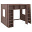 Lit mezzanine fonctionnel avec de nombreuses tablettes de rangement en bois-1888271854