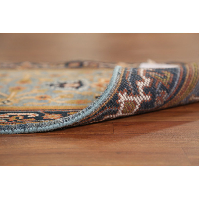 Tapis de couloir traditionnel bleu clair 3x8