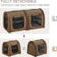 Sac de transport brun pour animal 39 po - Tissu respirant, caractéristiques de sécurité supplémentaires, transport pour chat, filet et combinaison de tissu avec coussins moelleux à ceinture fixe et sac pour le confort