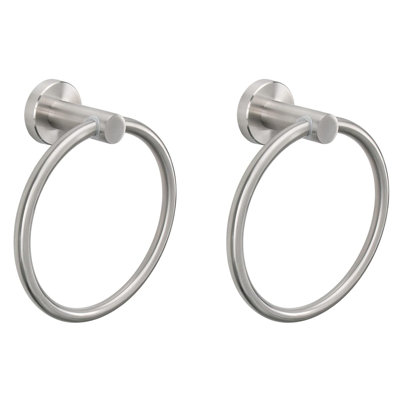 Ensemble de 2 porte-serviettes, porte-serviettes mural, porte-serviettes, porte-serviettes, porte-serviettes rond en acier inoxydable SUS 304