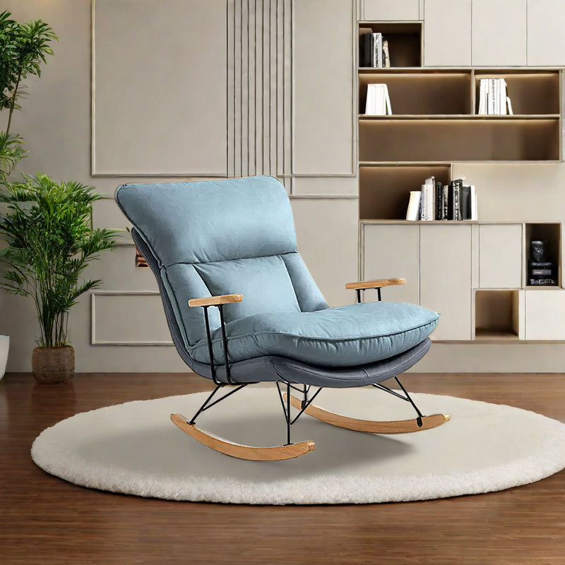 Chaise berçante moderne simple et supérieure, Bleu
