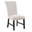 Table de salle à manger rectangulaire avec 6 chaises d'appoint, rembourrée blanche, style transitionnel pour la maison