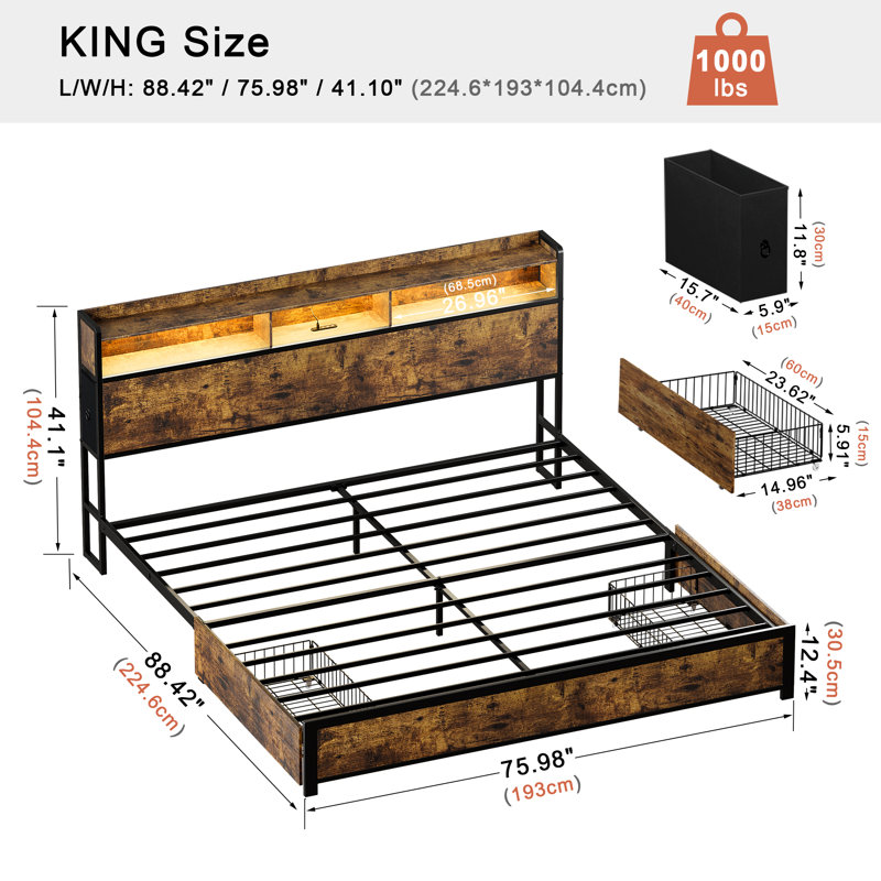 Antioch Bed, Brown, King