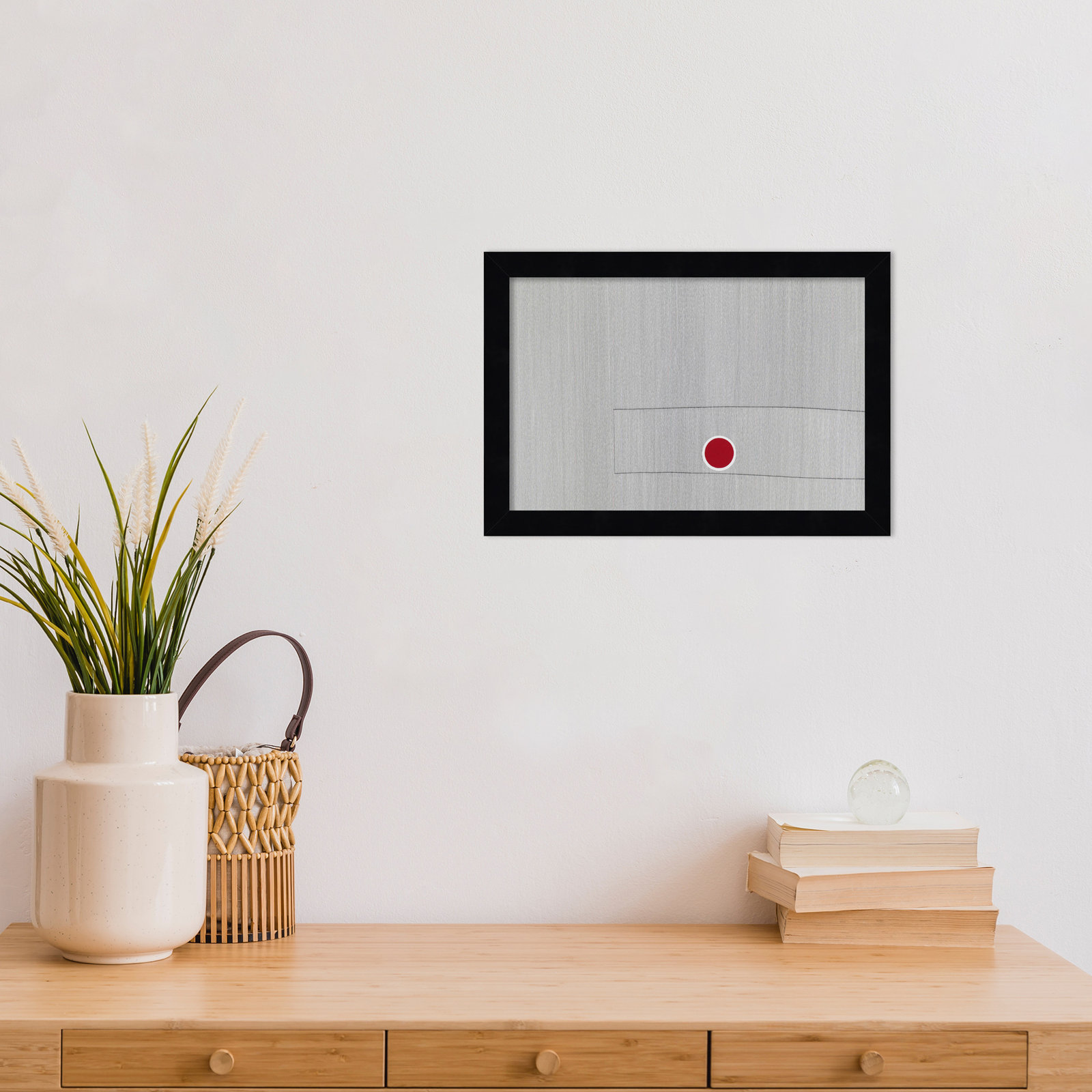 Grey Drawing Fifty Seven Print, 9" H x 13" W x 1" D, Black