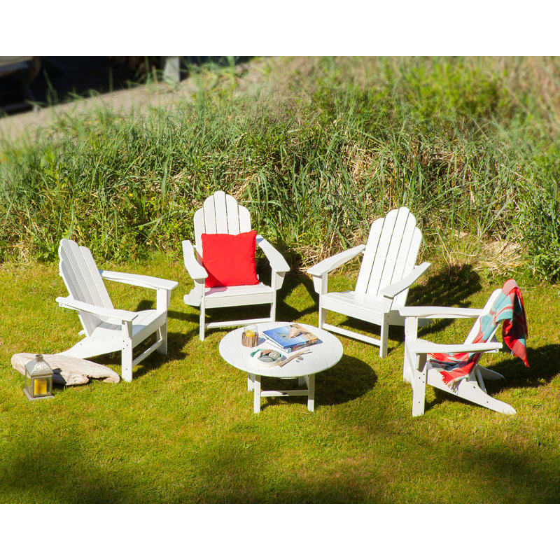 POLYWOOD Long Island Adirondack 5-Piece Conversation Group, White