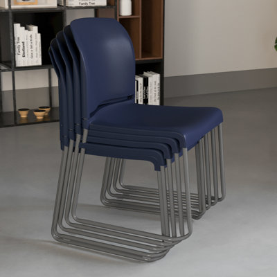 Brielle Contoured Sled Base Stackable Waiting Room Chairs (Set of 5) by Flash Furniture