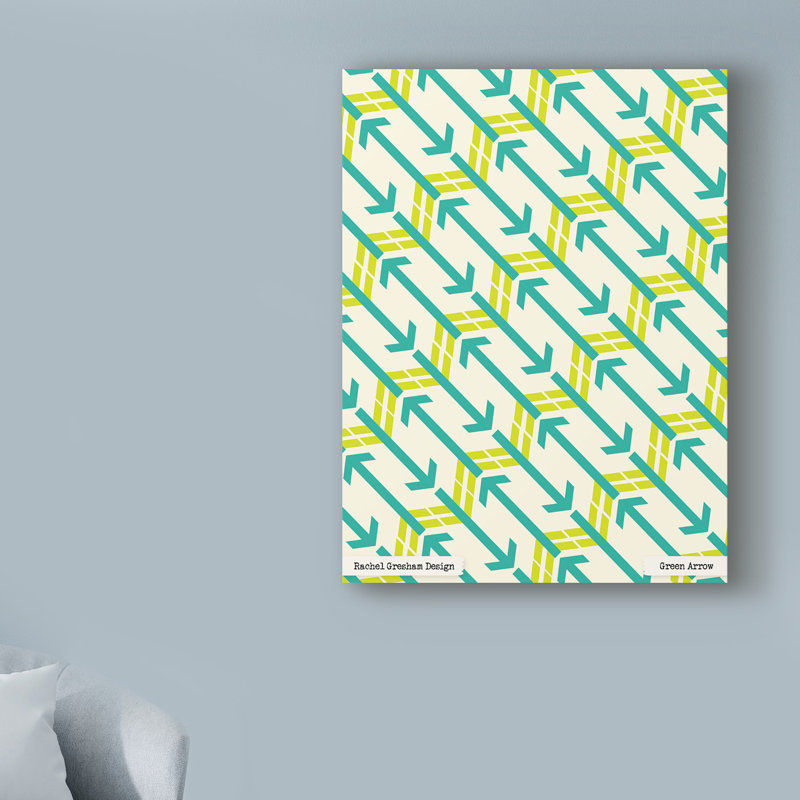 « green arrows », art sur toile, H 19 po x l 14 po x P 2 po