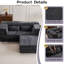 Compression Mahjong Sofa,Convertible Floor Sofa Bed,DIY Boneless Modular Sectional Sofa,No Assembly Required,Circle fleece fabric,Oversized 2 Seater with 1 Ottoman,Dark-grey-469794185