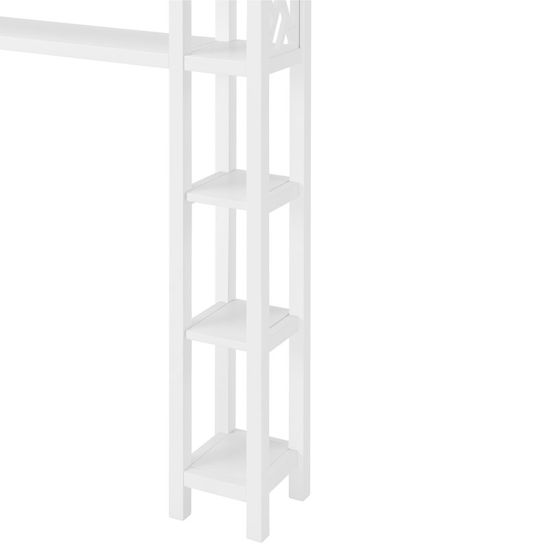 Lund Wooden Bath Set With 1 Over The Toilet Shelf And 1 Wall Mounted Bath Shelf With Storage