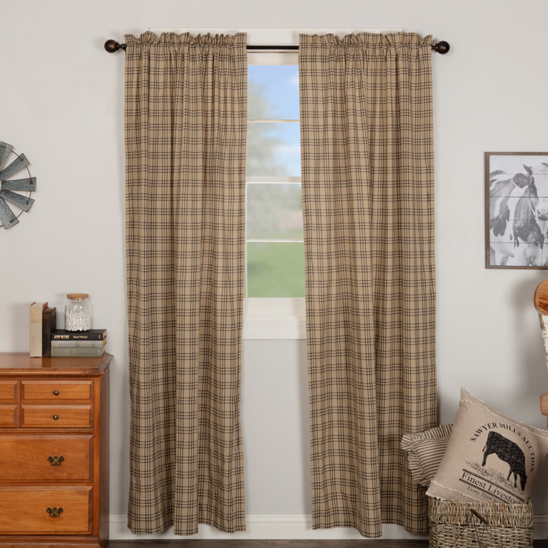 Paire de rideaux obscurcissant avec passe-tringle Surikova, Brun clair foncé/noir charbon, L 40 po x L 84 po
