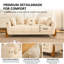 Canapé Cloud en bouclette de style moderne du milieu du siècle, 203 cm (80 po), canapé 3 places rembourré à assise profonde, coussins assortis, pour chambre, bureau, appartement, blanc-136165875-136165879