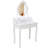 White Princess Vanity Desk Set With Mirror & Cushioned Stool, 4-Drawer Wooden Makeup Vanity Table For Girls' Bedroom, Dressing Table With Ample Storage-986134042