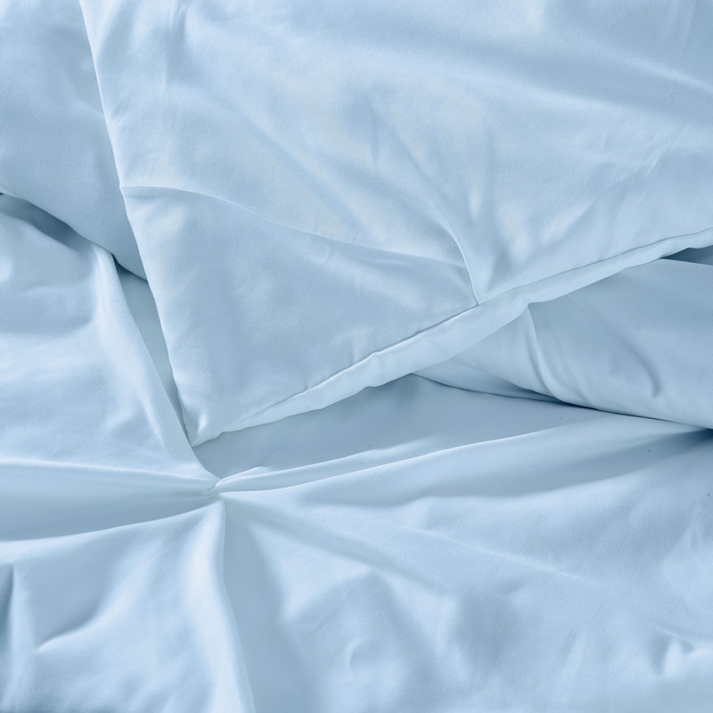 Solid Polyester Duvet Cover, Twin/Twin XL Duvet Cover + 1 Sham, Blue