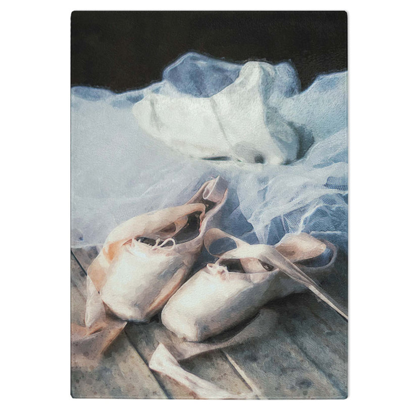 Tempered Glass the Dress and Slippers of a Ballerina in Abstract Chopping Board, 28.5 cm W x 39 cm L