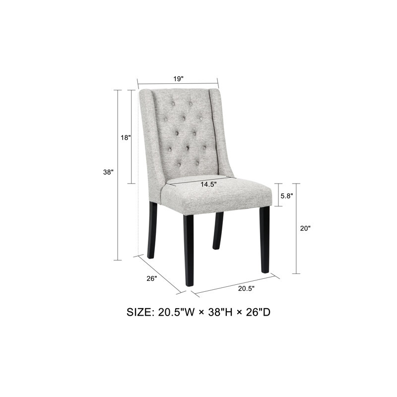 Katylin 20'' H Tufted Upholstered Parsons Chair, Light Gray