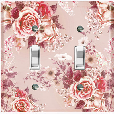 Patterned 2 - Gang Toggle Light Switch Standard Wall Plate