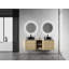 Meuble-lavabo mural 60 po avec lavabo d'art en céramique et 1 tablette de rangement, porte à fermeture en douceur, contreplaqué