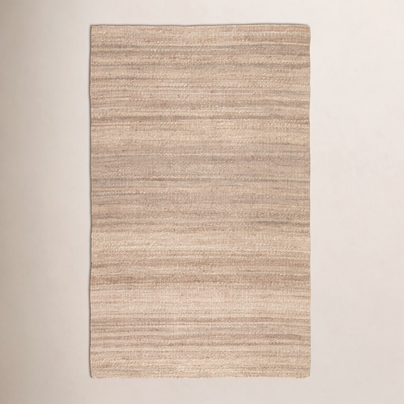 Rhein Natural Solid Tan Area Rug (5'X8'), Rectangle 5' x 8'