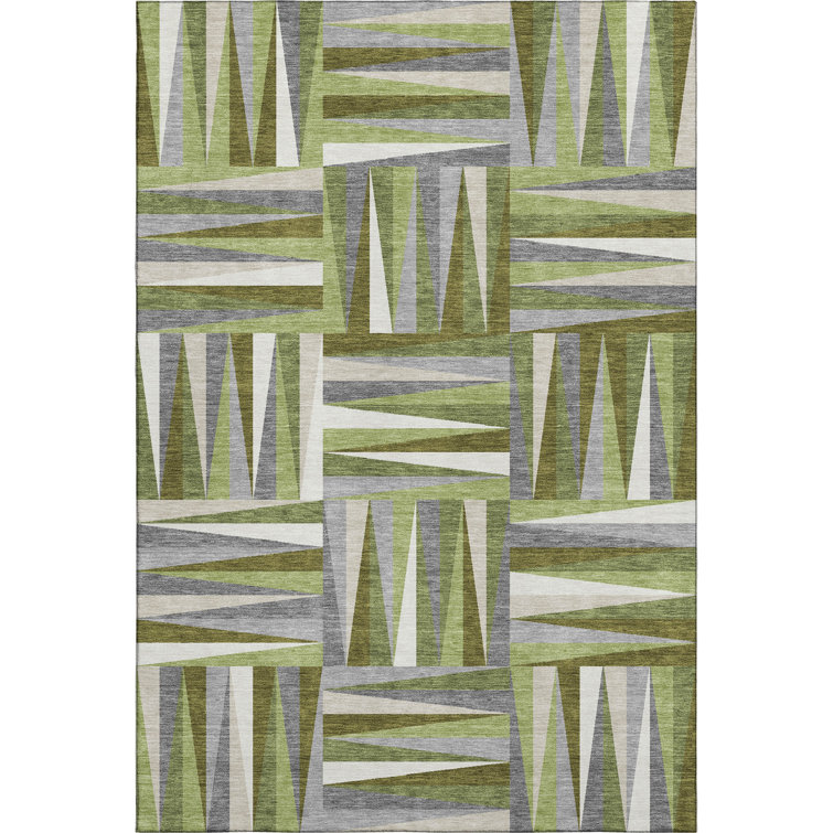 Premium Machine Washable Collett AMF1012 Squares Rug