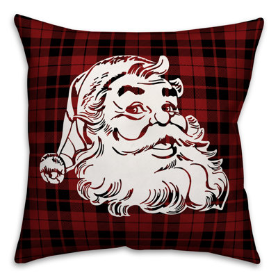  Plaid Santa Throw Pillow