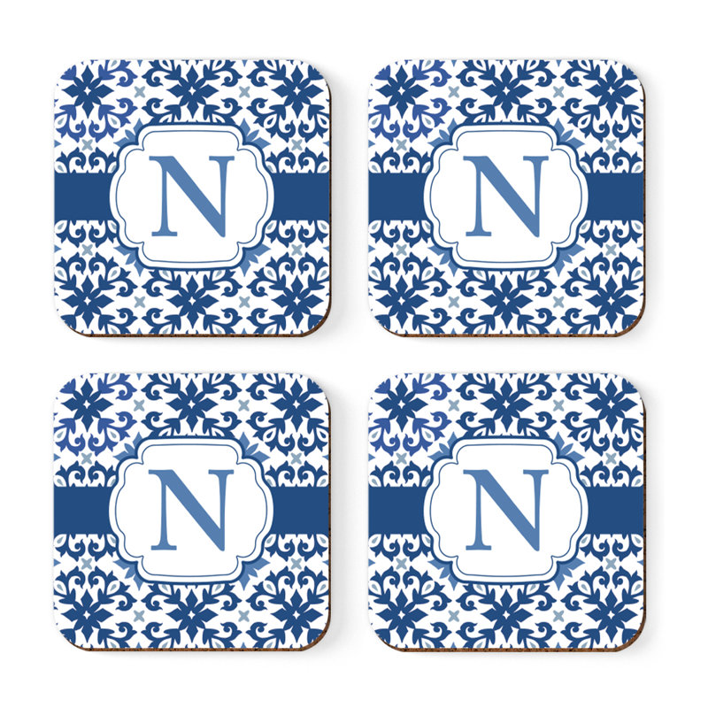 Sous-verre lettre monogramme, N