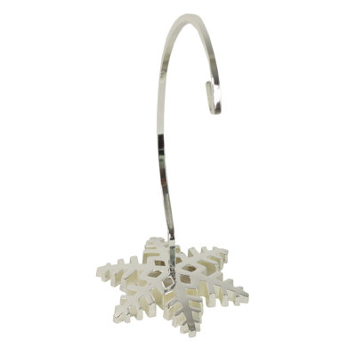 Porte-ornement en forme de flocon de neige argenté 10,25 po