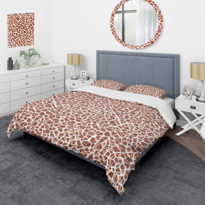 Ensemble de housse de couette en microfibre brun / blanc 2 pièces