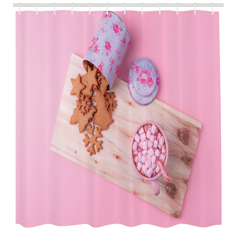 Shower Curtain with Hooks Included, 70" H x 69" W