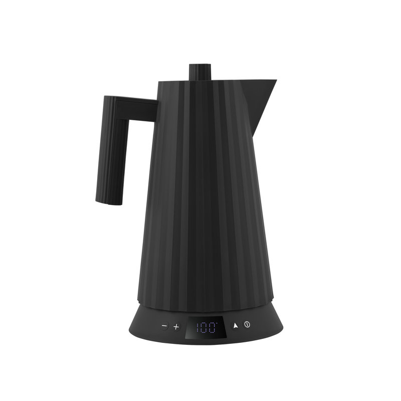 Alessi Plisse Temperature Control Electric Kettle , Black
