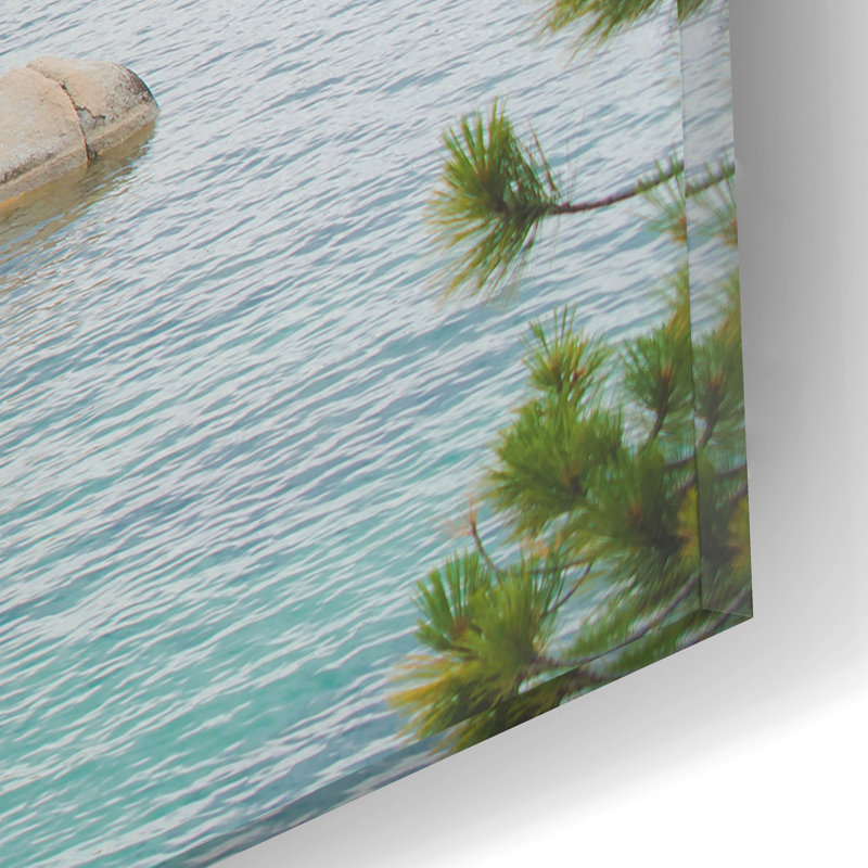 «Sand Harbor Af après-midi 1» par Sonja Quintero, art mural en verre acrylique, H 12 po x l 16 po x P 0,13 po