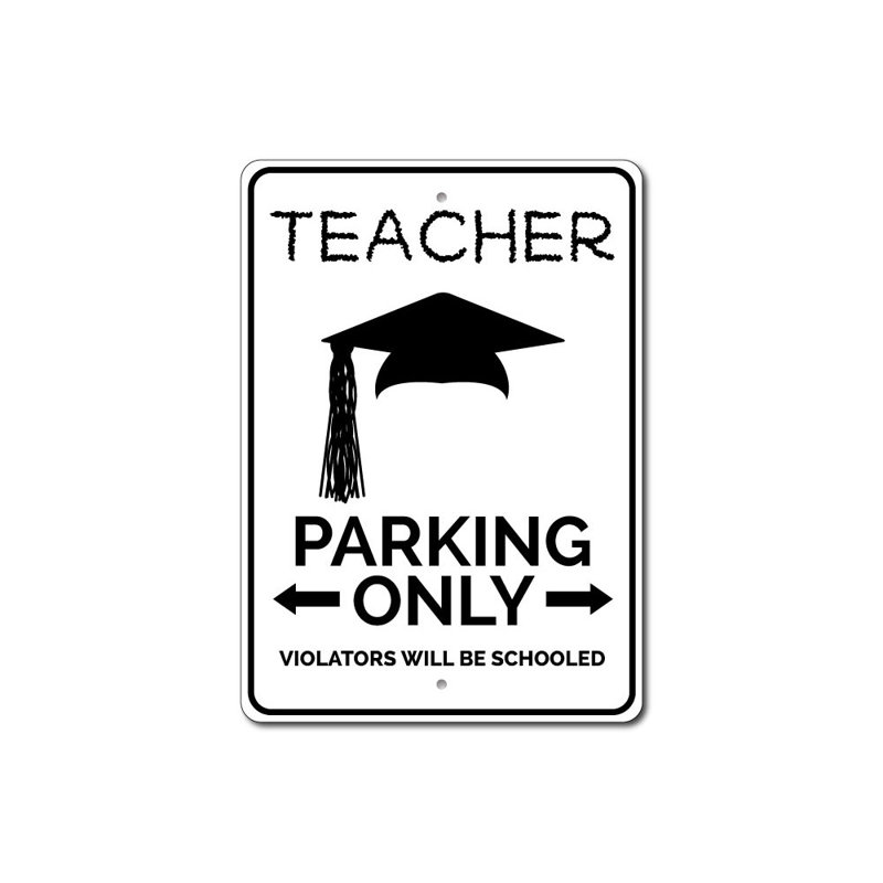 Enseigne en aluminium Teacher, H 12 po x l 18 po x P 0,06 po