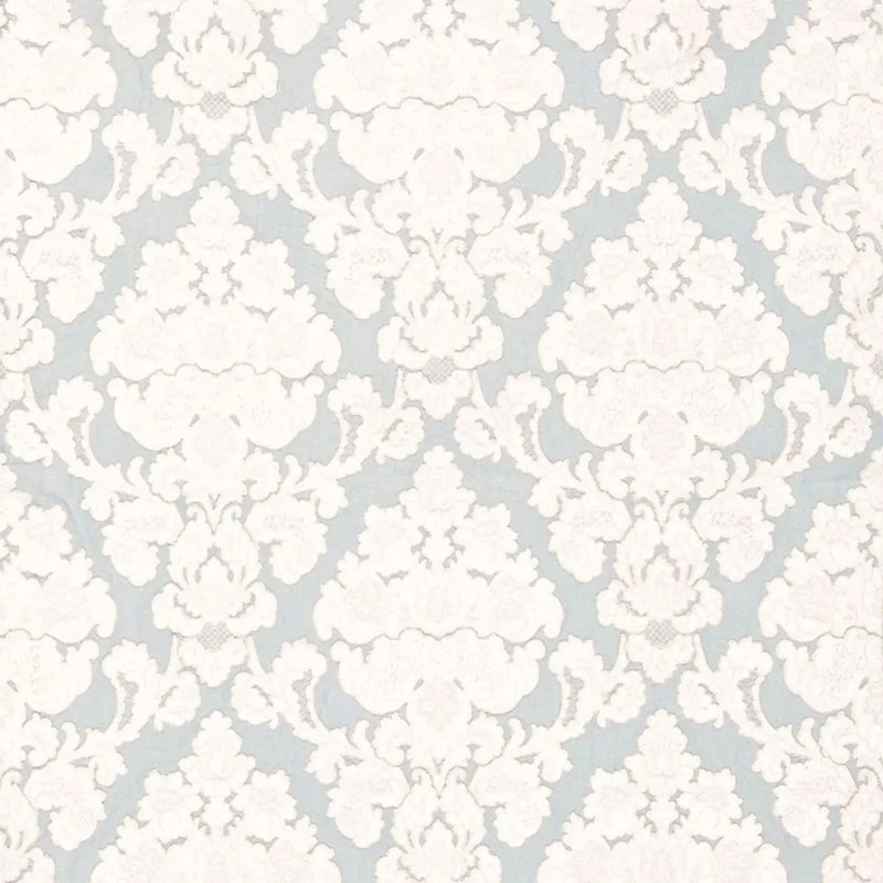 Montalcino Appliqué Damask Fabric, Robin's Egg