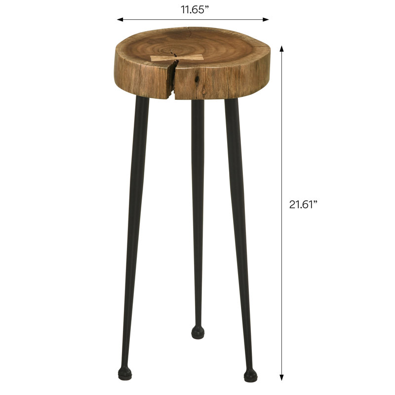 Round Solid Tree Trunk Side Table