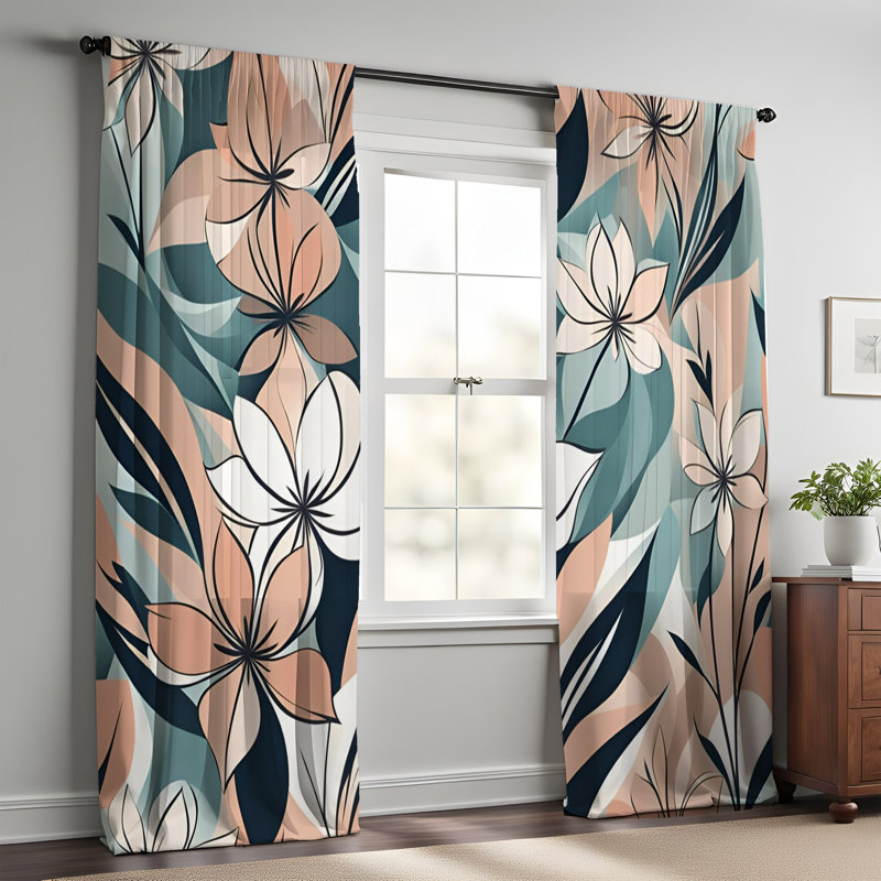 Paire de rideaux semi-transparents en polyester Erdemir, L 20 po x L 52 po