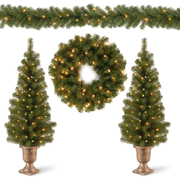 4' H Green Most Realistic Artificial Pine Christmas Tree with 170 LED Lights