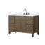 Meuble-lavabo simple en chêne gris 48 po X P 22 po D, dessus en marbre de Carrare et ensemble de robinet-515467429