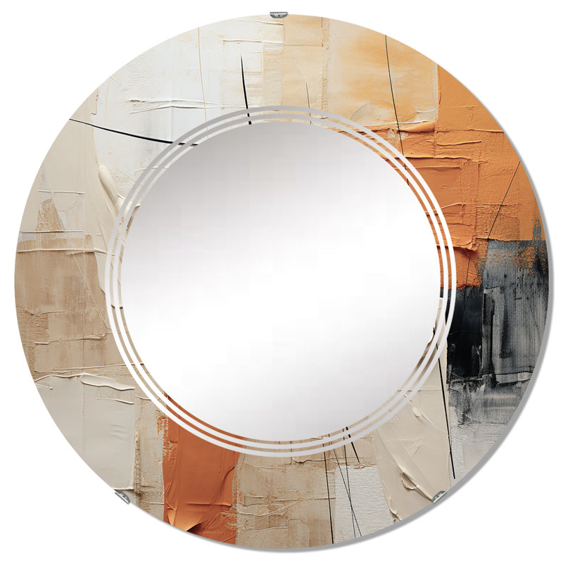 Halmstea - Miroir mural moderne rond, 32 po x 32 po