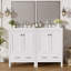 Meuble-lavabo de 48 pouces avec lavabo encastré intégré, armoire de rangement, portes à fermeture en douceur, tiroir divisé et tablette à double couche pour un rangement polyvalent