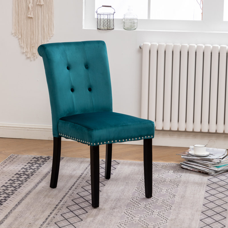 Chaise d'appoint rembourrée Mitt, Bleu sarcelle