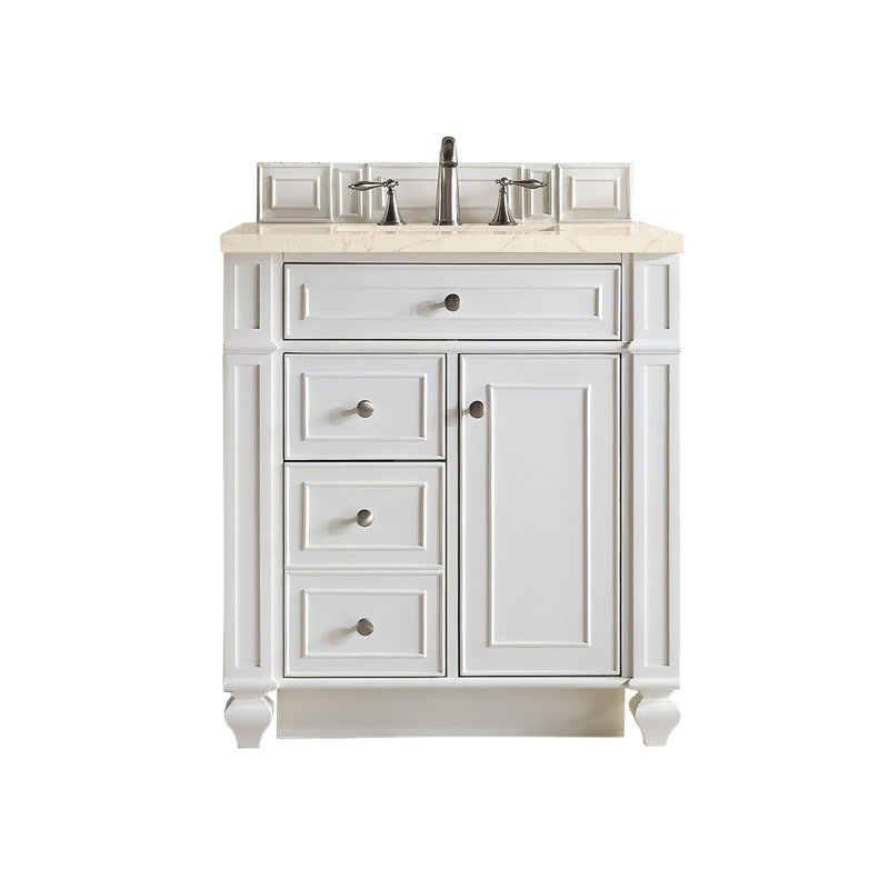 Bristol 30'' W Single Vanity, Charcoal Soapstone, Bright White, 8" Widespread