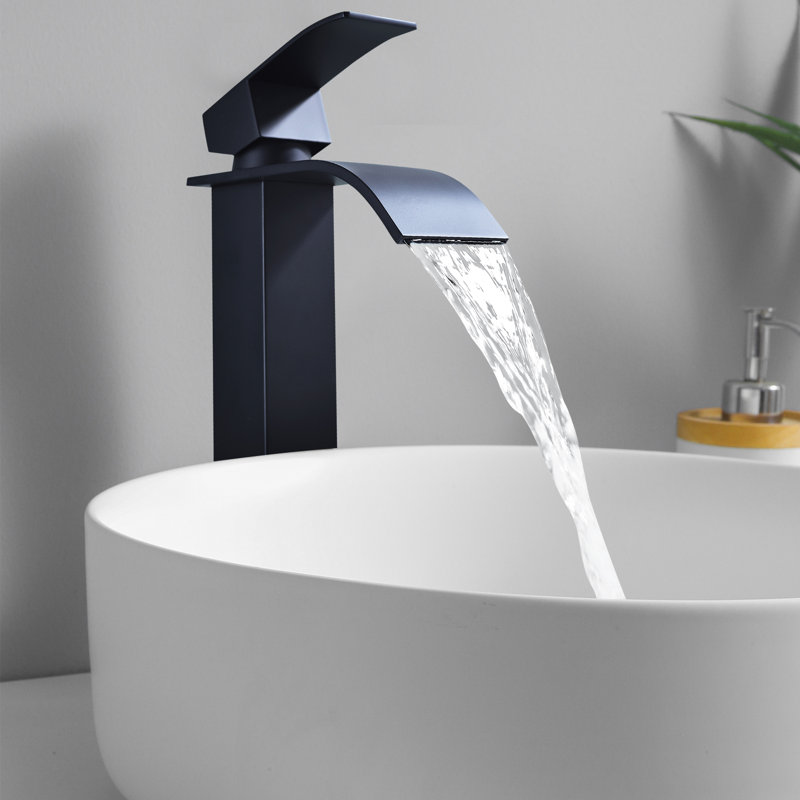 Waterfall Bathroom Faucet Single Handle Bathroom Sink Faucet Washbasin Faucet With Deck And Pop-up Drain(without Overflow)