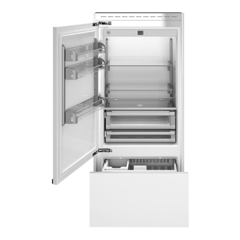 REFRIGERATOR 36" BUILT-IN BOTTOM MOUNT WITH ICE MAKER LEFT SWING DOOR, PANEL READY, Left Handed