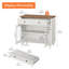 Buffet Corretta avec portes vitrées, meuble de rangement de cuisine, table basse en bois avec rangement, buffet/crédence de style ferme moderne pour salle à manger ou salon, blanc, 86 cm (34 pouces).-522807740-529980812